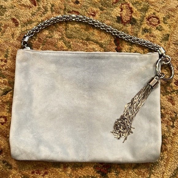Jimmy Choo Authentic blue/grayish colored suede purse - Picture 10 of 13